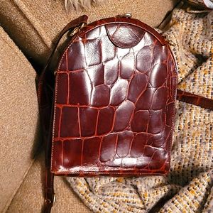Vintage Italian croc embossed bag - Linea Pella
